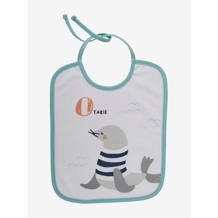 Bavoirs bébé - Lot de 7 bavoirs imprimés fond blanc Bavoir -