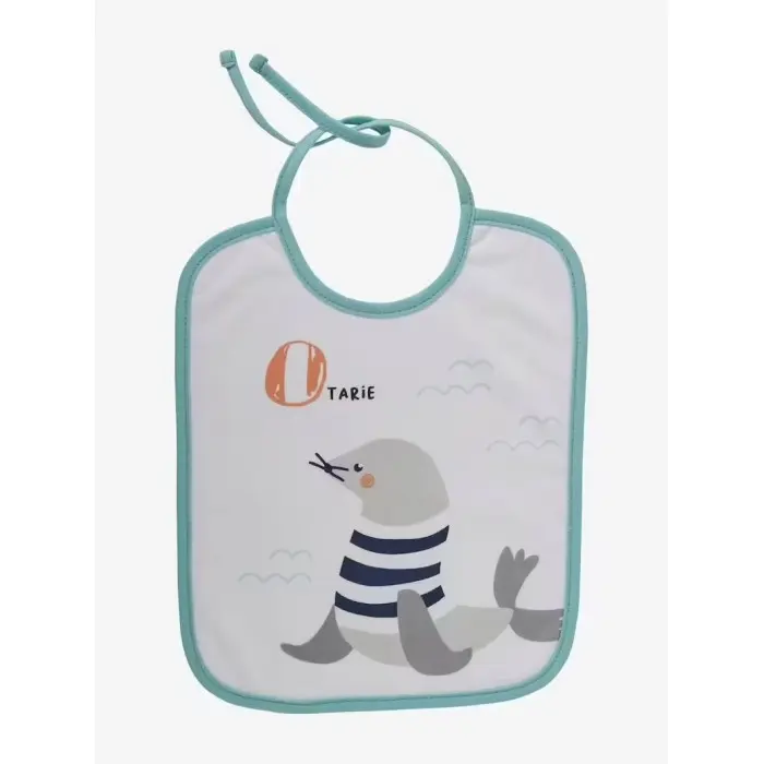 Bavoirs bébé - Lot de 7 bavoirs imprimés fond blanc Bavoir -