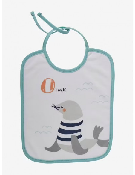 Bavoirs bébé - Lot de 7 bavoirs imprimés fond blanc Bavoir -