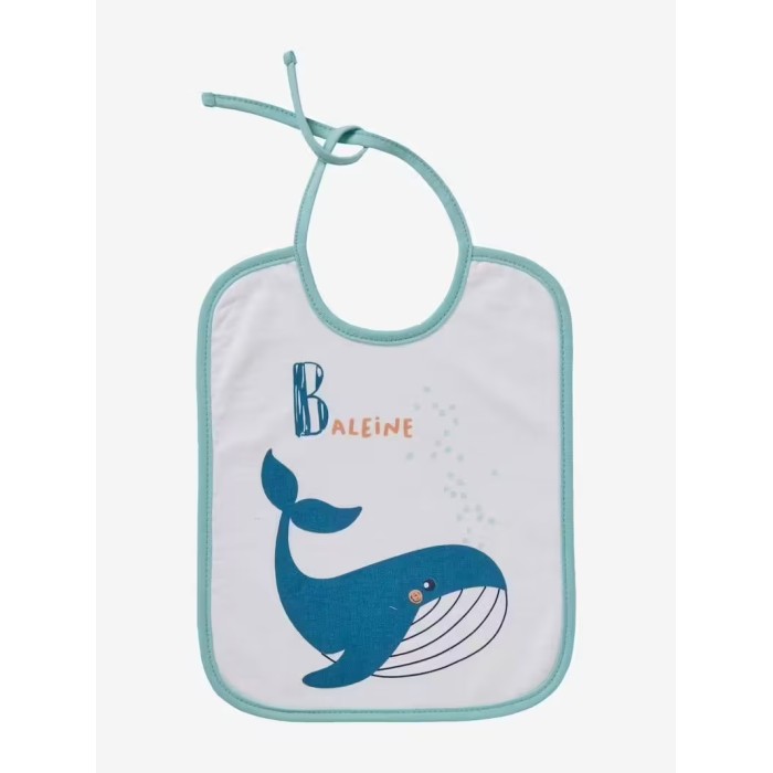 Bavoirs bébé - Lot de 7 bavoirs imprimés fond blanc Bavoir -