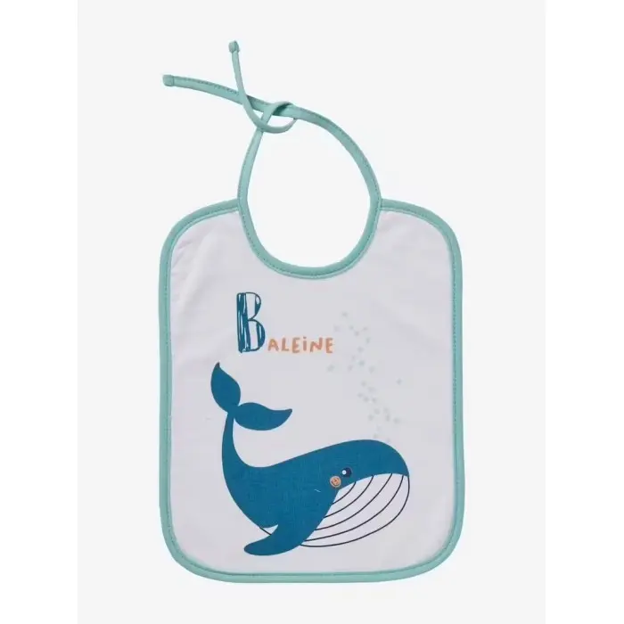 Bavoirs bébé - Lot de 7 bavoirs imprimés fond blanc Bavoir -
