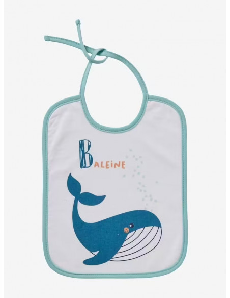 Bavoirs bébé - Lot de 7 bavoirs imprimés fond blanc Bavoir -