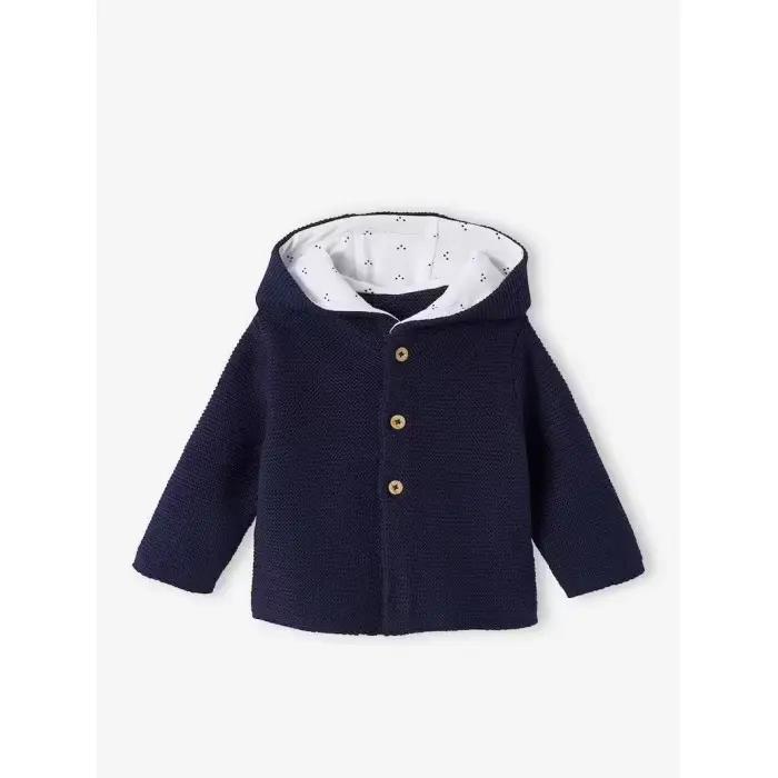 Ensemble naissance 3 pièces en point mousse 6m+ Bleu Marine