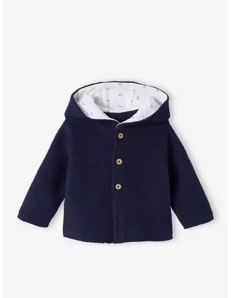 Ensemble naissance 3 pièces en point mousse 6m+ Bleu Marine