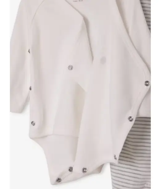 Kit naissance 6 pièces Rayé gris Coffret naissance - 2