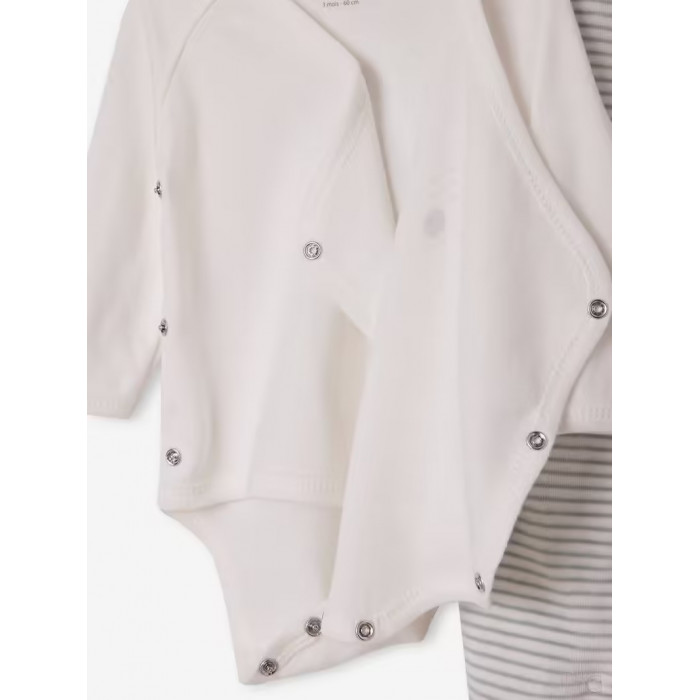 Kit naissance 6 pièces Rayé gris Coffret naissance -