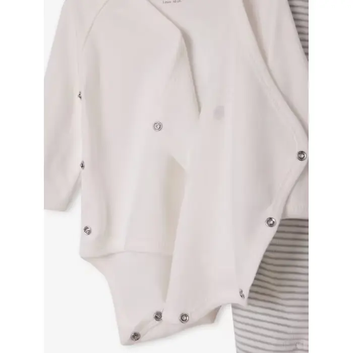 Kit naissance 6 pièces Rayé gris Coffret naissance -