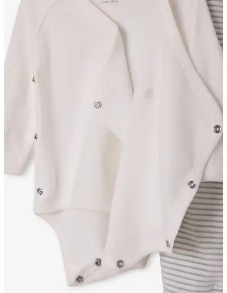 Kit naissance 6 pièces Rayé gris Coffret naissance -