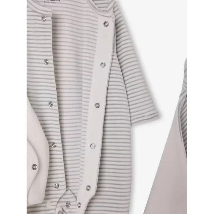 Kit naissance 6 pièces Rayé gris Coffret naissance -