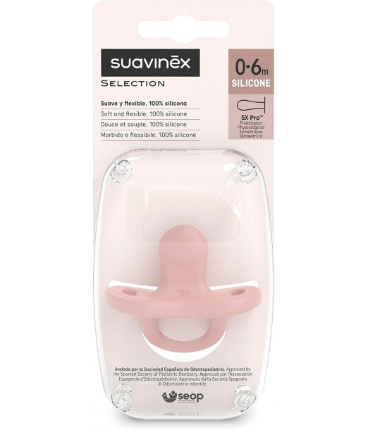 Suavinex Sucette Tout Silicone avec Tétine Symétrique SX Pro 2
