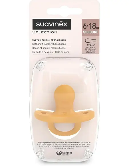 Suavinex Sucette Tout Silicone avec Tétine Symétrique SX Pro 6-18 mois Sucettes - Suavinex Maroc