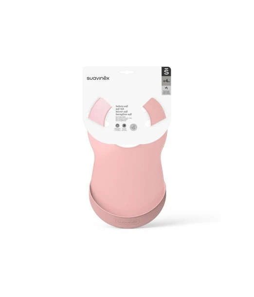 Suavinex silicone bib pink from 4 months 2