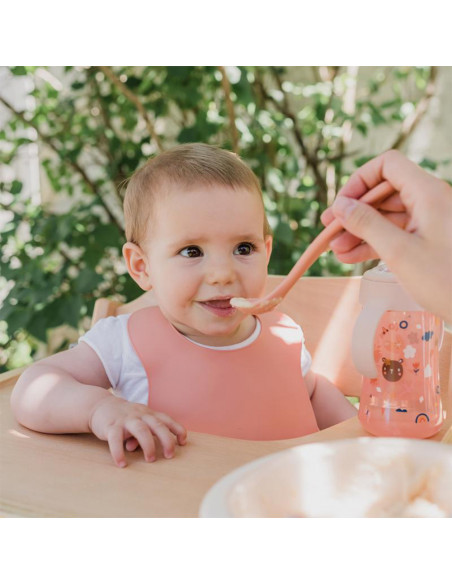 Suavinex Bavoir en silicone rose 4m+ Bavoir - Suavinex Maroc