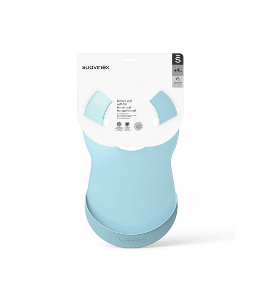 Suavinex Bavoir en silicone bleu 4m+ au Maroc - Baby And Mom 2