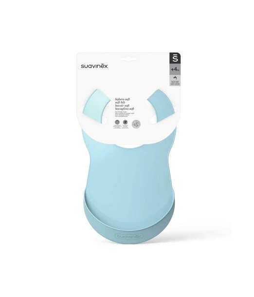 Suavinex silicone bib blue from 4 months 2