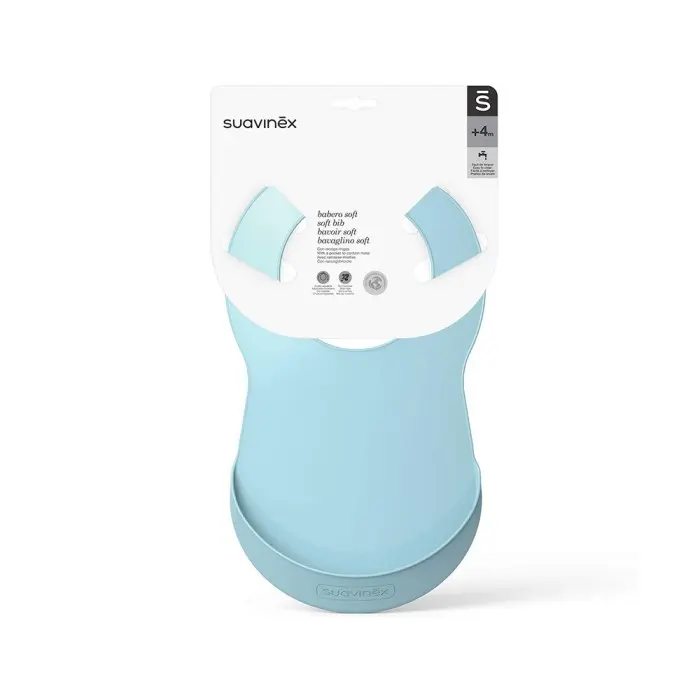 Suavinex Bavoir en silicone bleu 4m+ Bavoir - Suavinex Maroc