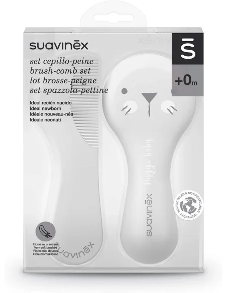 Suavinex brush and comb set for baby - Grey — photo 3