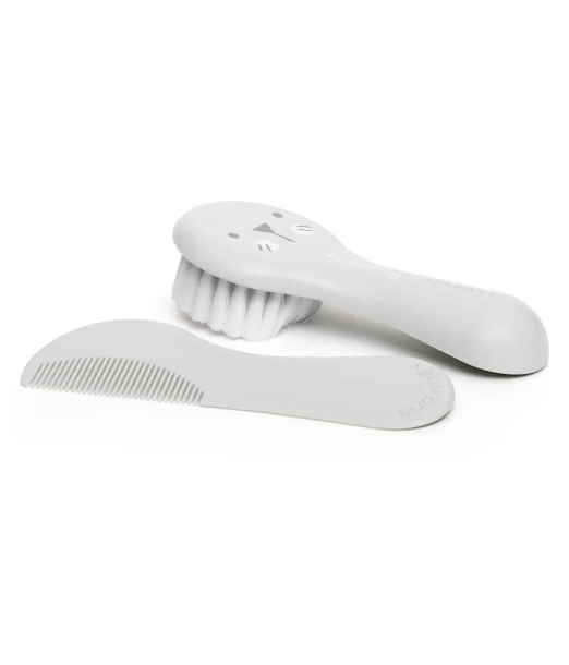 Suavinex set brosse et peigne pour bébés gris Brosse et Peigne 2