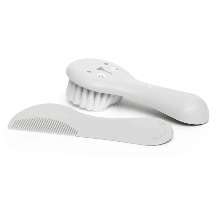Suavinex set brosse et peigne pour bébés gris Brosse et Peigne 