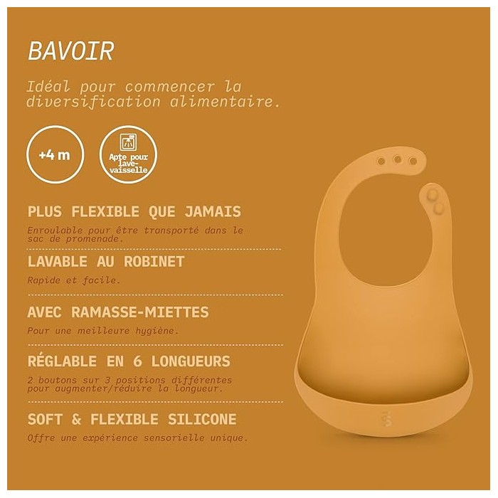 Suavinex Lot de 2 Bavoirs Silicone Imperméables Faciles à