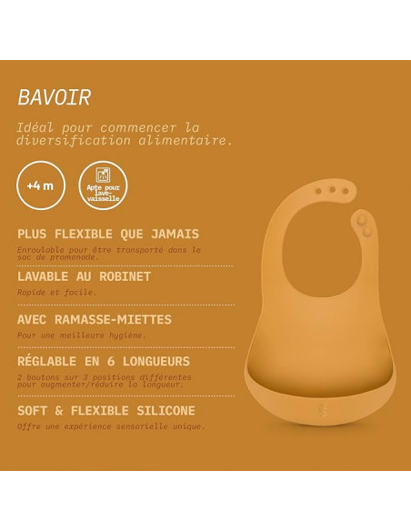 Suavinex Lot de 2 Bavoirs Silicone Imperméables Faciles à