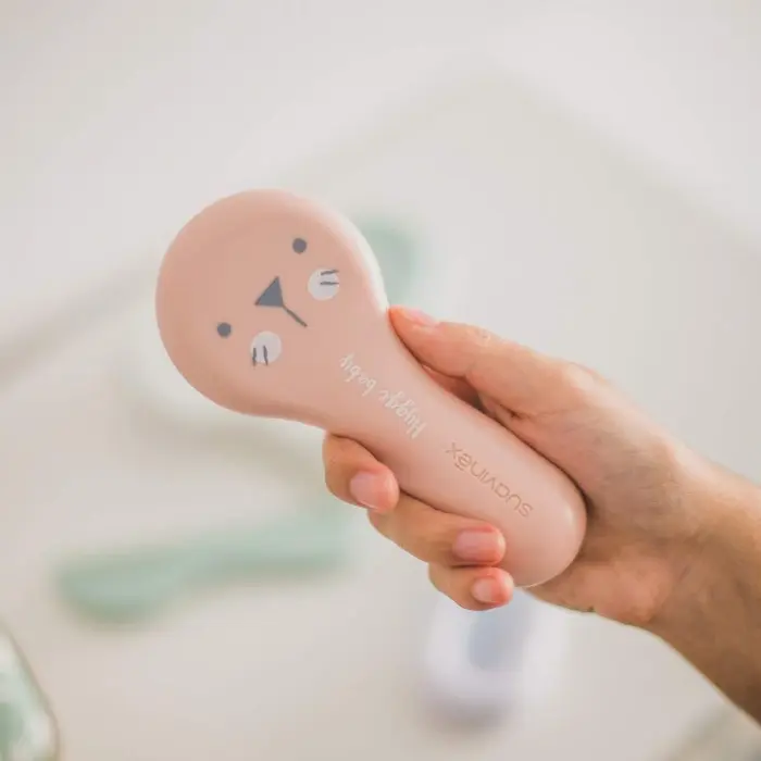 Suavinex Set brosse et peigne pour bébés - Rose Brosse et