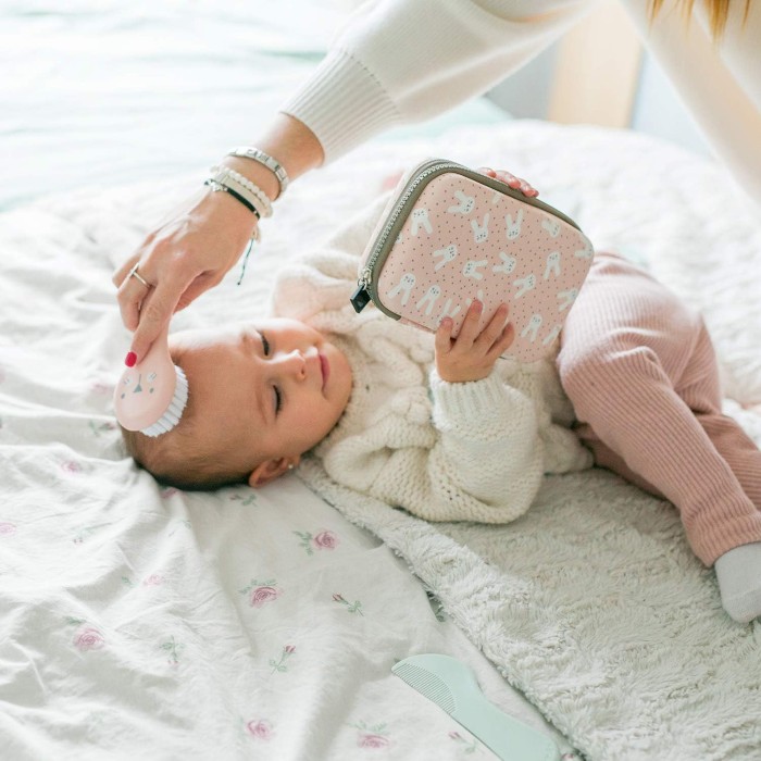 Suavinex Set brosse et peigne pour bébés - Rose Brosse et