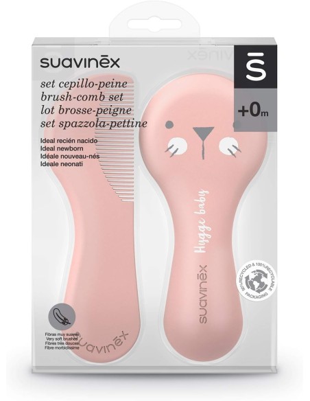 Suavinex set brosse et peigne pour bébés rose dans Brosse et Peigne chez Baby And Mom Maroc