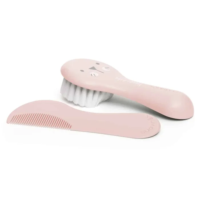 Suavinex Set brosse et peigne pour bébés - Rose Brosse et