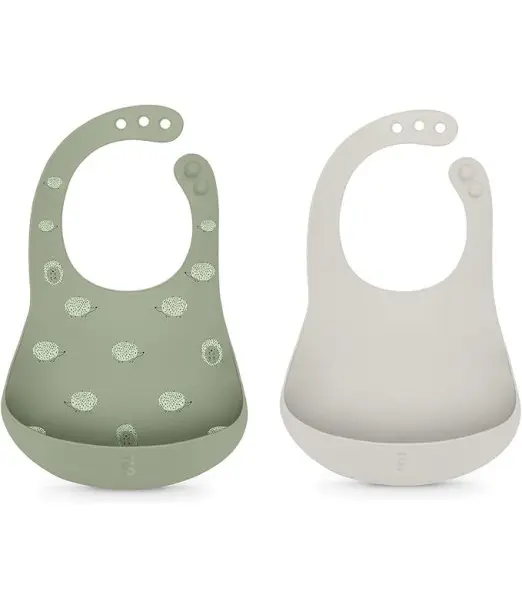 Suavinex Lot de 2 Bavoirs Silicone Imperméables Faciles à