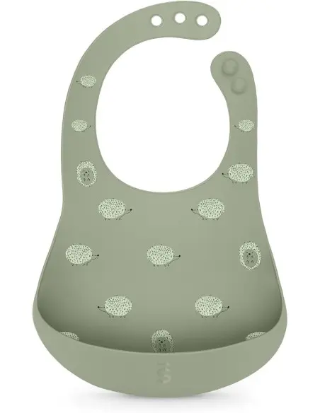 Suavinex pack of 2 waterproof silicone bibs with pocket, 4m+, Green — photo 3