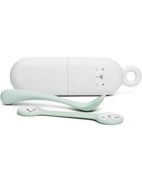 Suavinex On The Go cutlery set, pouch, spoon, napkin clip, from 4 months, Green