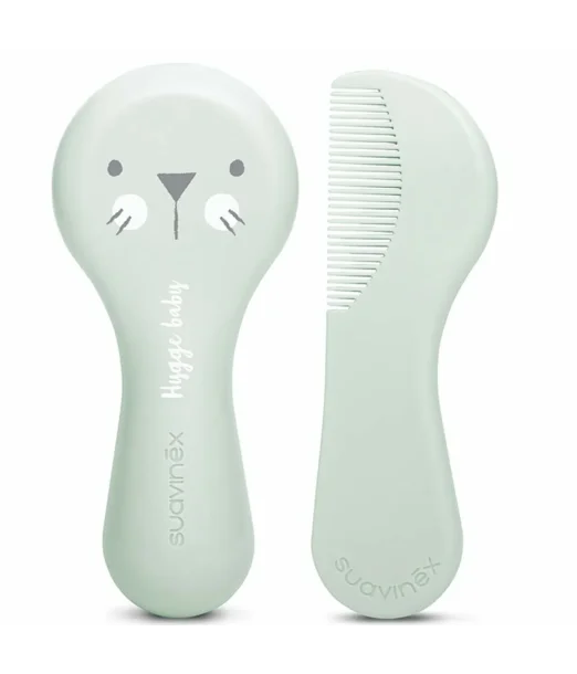 Suavinex set brosse et peigne pour bébés vert