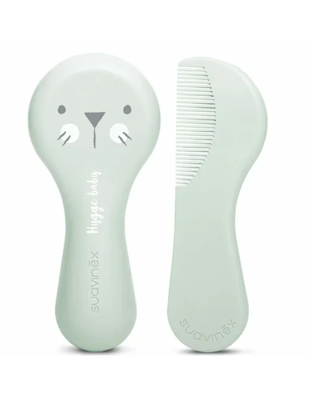 Suavinex Set brosse et peigne pour bébé - Vert Brosse et Peigne