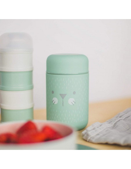 Suavinex Thermos Bébé en Acier Inoxydable Hermétique 400ml Vert