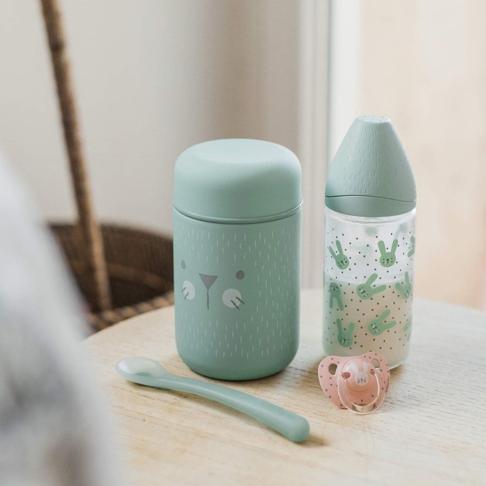 Suavinex Thermos Bébé en Acier Inoxydable Hermétique 400ml Vert