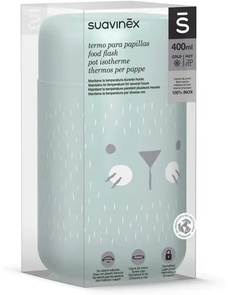 Suavinex baby thermos stainless steel leak-proof 400ml green — photo 5