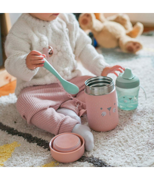Suavinex Thermos Bébé en Acier Inoxydable Hermétique 400ml Rose au Maroc - Baby And Mom 2