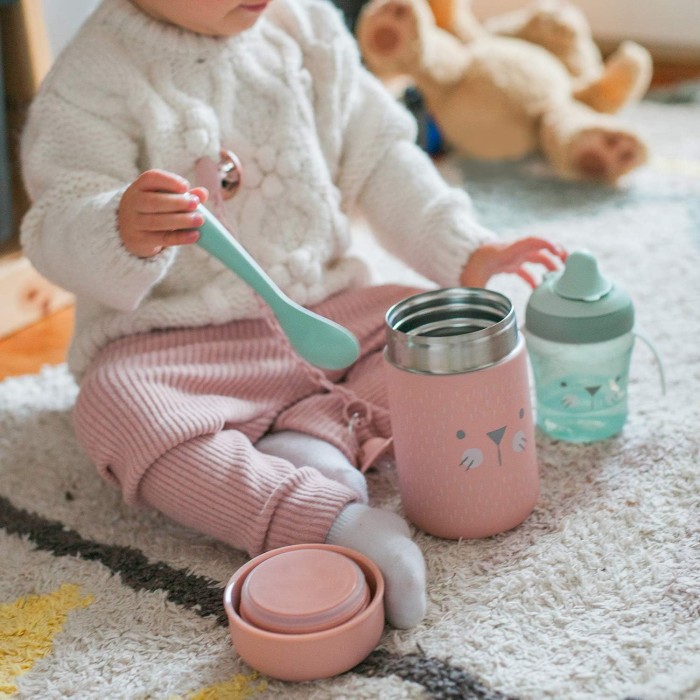 Suavinex Thermos Bébé en Acier Inoxydable Hermétique 400ml Rose dans Vaisselle bébé chez Baby And Mom Maroc