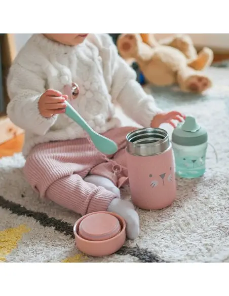 Suavinex baby thermos stainless steel leakproof 400 ml pink — photo 2