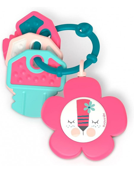 Suavinex Anneau de Dentition Musical Rose 0m+ Anneau de
