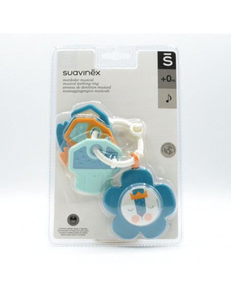 Suavinex Anneau de Dentition Musical Bleu 0m+ dans Anneau de dentition chez Baby And Mom Maroc