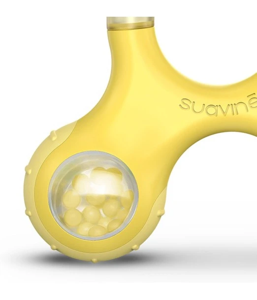Suavinex cooling teething ring and rattle for baby Stage 3, from 6 months, yellow 2