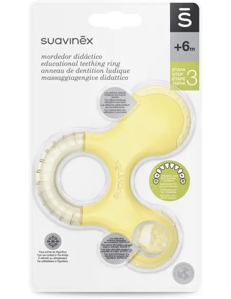 Suavinex cooling teething ring and rattle for baby Stage 3, from 6 months, yellow — photo 5