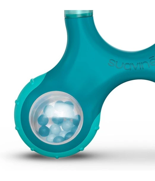 Suavinex cooling teething ring and rattle for baby Stage 3, from 6 months, Blue 2