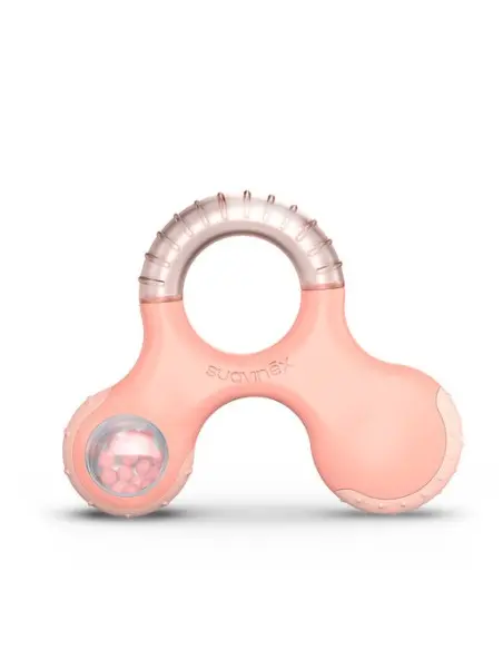 Suavinex cooling teething ring and rattle for baby Stage 3, 6 months+ Pink