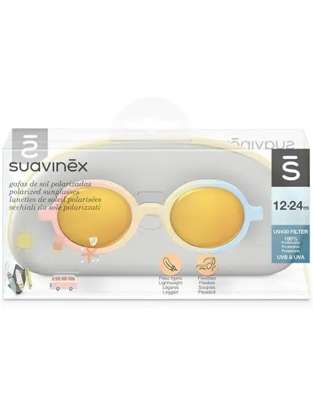 Suavinex baby sunglasses from 12 to 24 months, polarised with UV 400 filter, with case - multicolour, round shape — photo 4