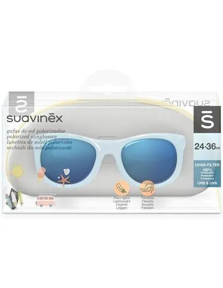 Suavinex sunglasses for children from 24 to 36 months, polarised with UV400 filter, with case - blue — photo 4
