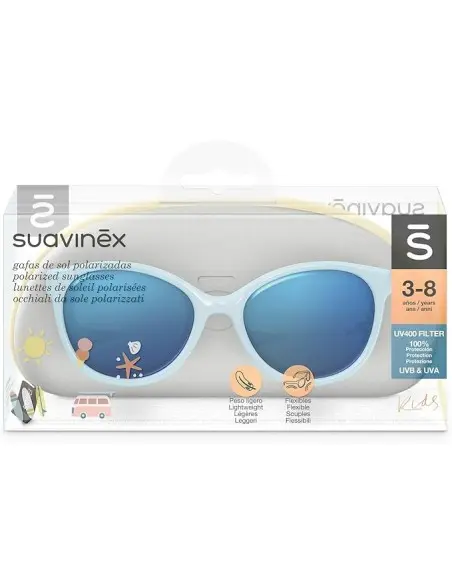 Suavinex sunglasses for children 3 to 8 years — polarised with UV 400 filter, with case — Glacial Blue — photo 4