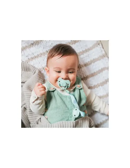 Suavinex Hygge pacifier clip with ribbon - green — photo 2